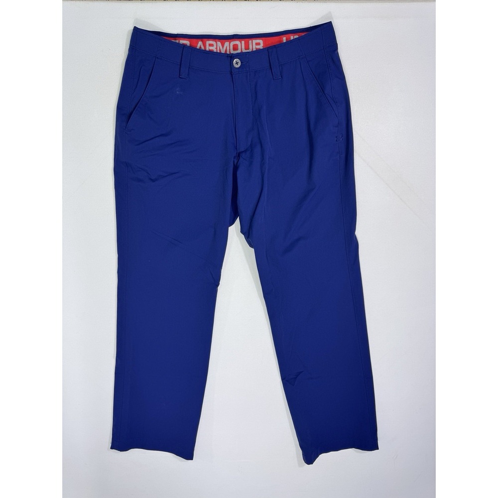 Under Armour Pants Men's 36 (34x29) Blue Match Play Elastic Waist Golf Stretch